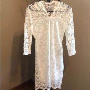 Sheer Lacey Little White Dress